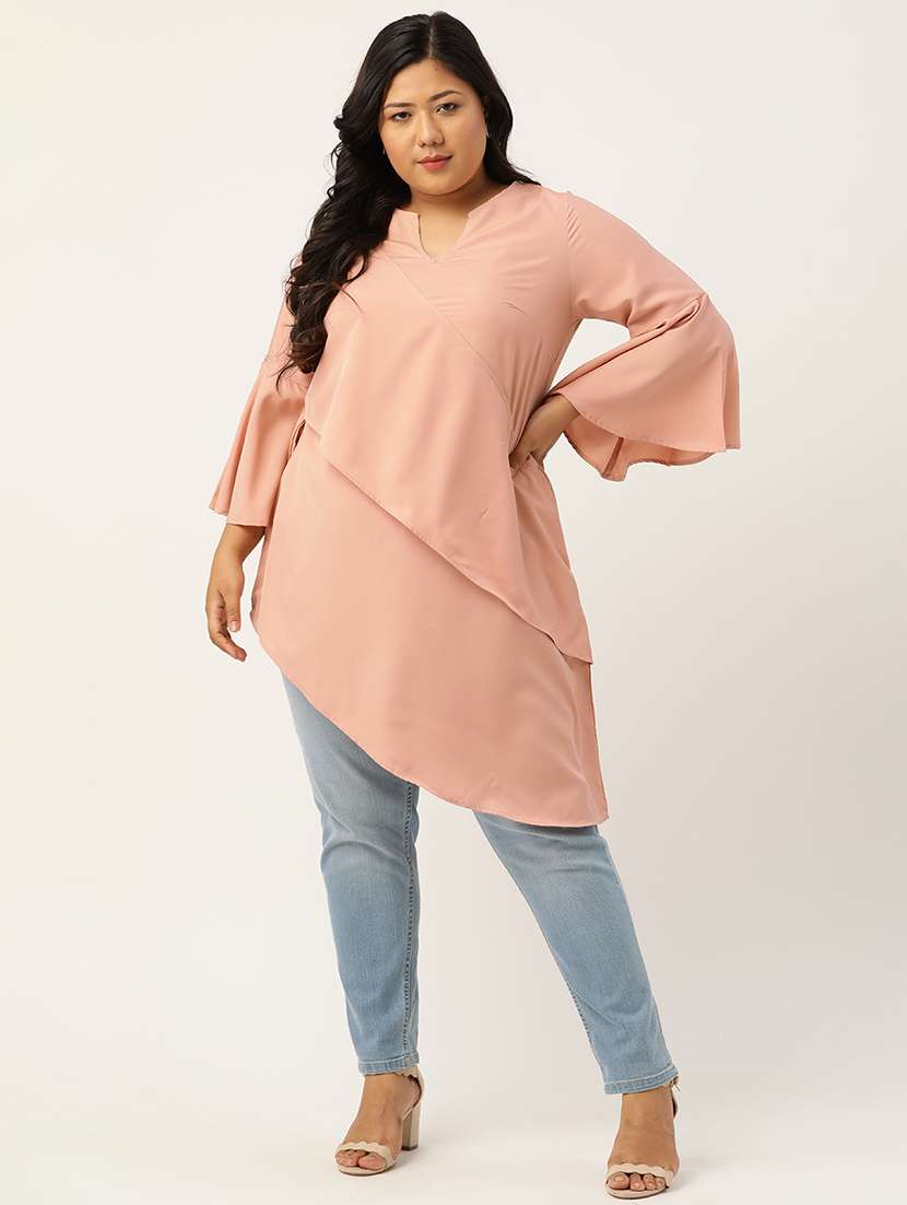 women's asymmetric notch neck top