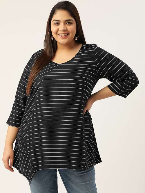 women's asymmetric v neck top - 20055689 - Standard Image - 0