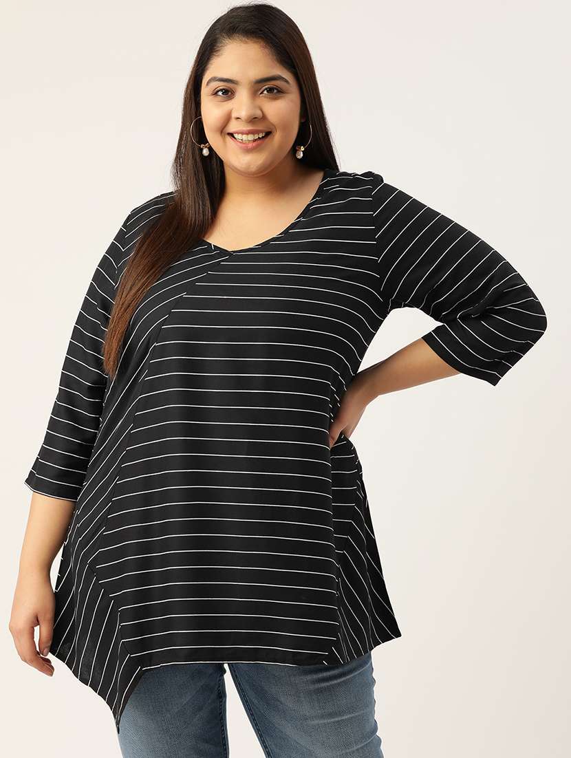 women's asymmetric v neck top - 20055689 - Zoom Image - 0
