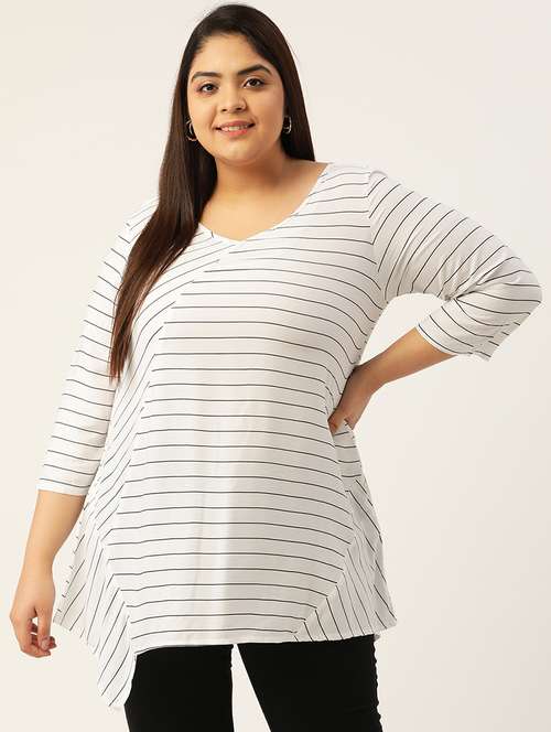 women's asymmetric v neck top - 20055690 - Standard Image - 0