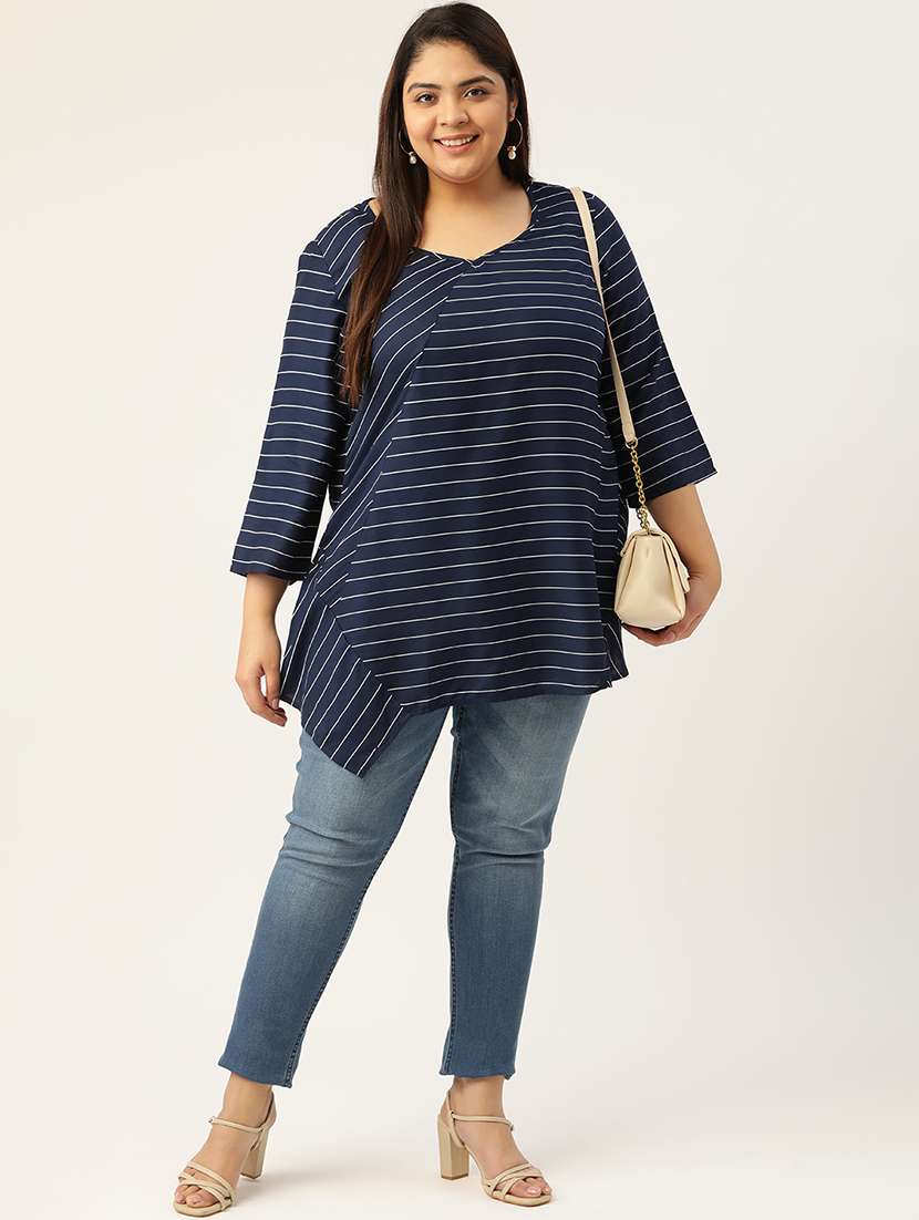 women's asymmetric v neck top - 20055691 - Standard Image - 3