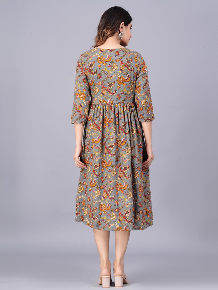 maternity printed flared kurta - 20055698 - Standard Image - 3