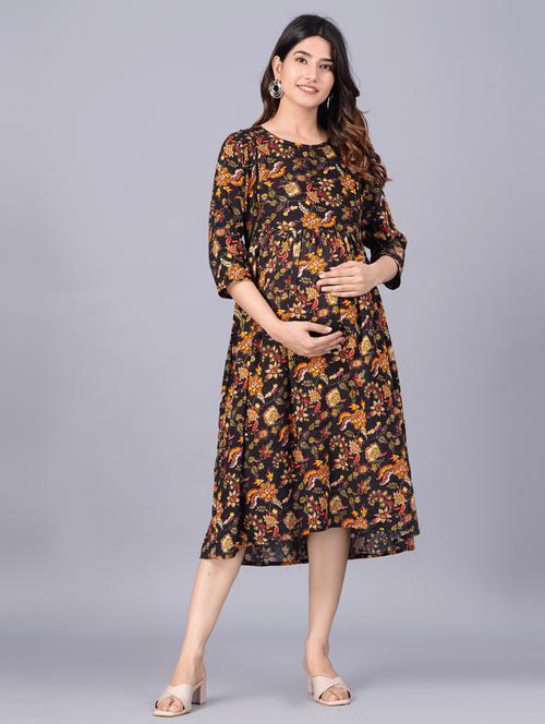 maternity printed flared kurta - 20055699 - Standard Image - 0