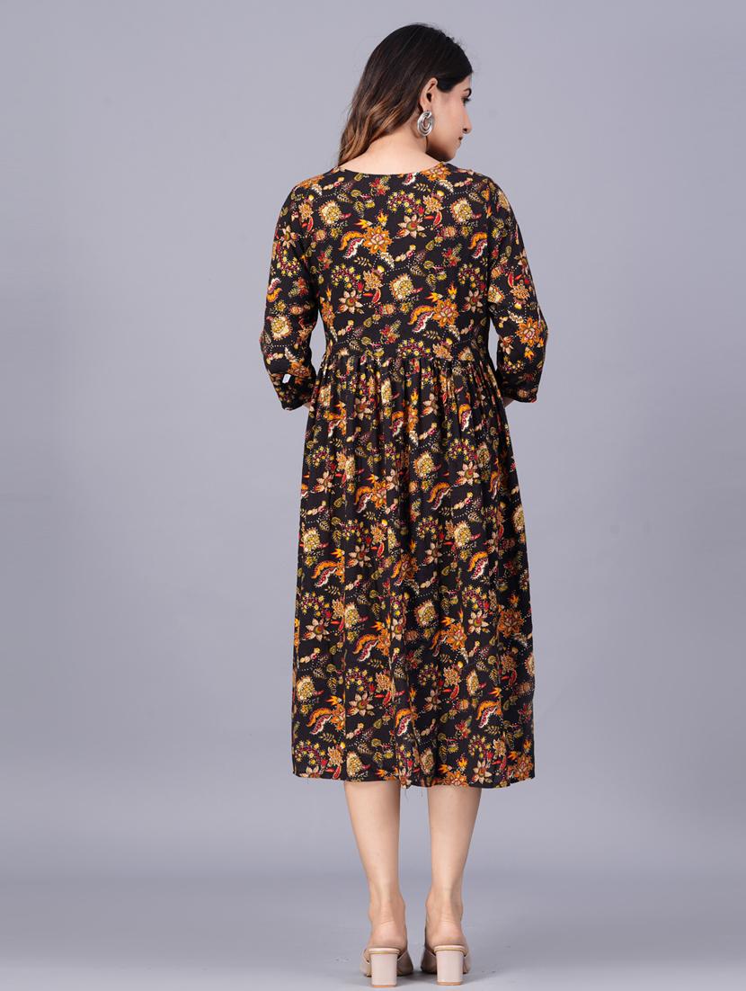 maternity printed flared kurta - 20055699 - Standard Image - 3