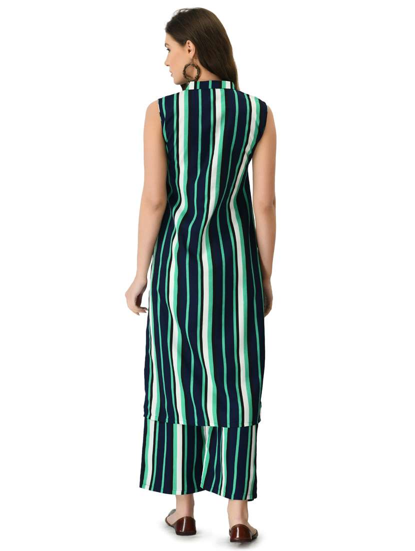 striped kurta palazzo set - 20055763 -  Standard Image - 3
