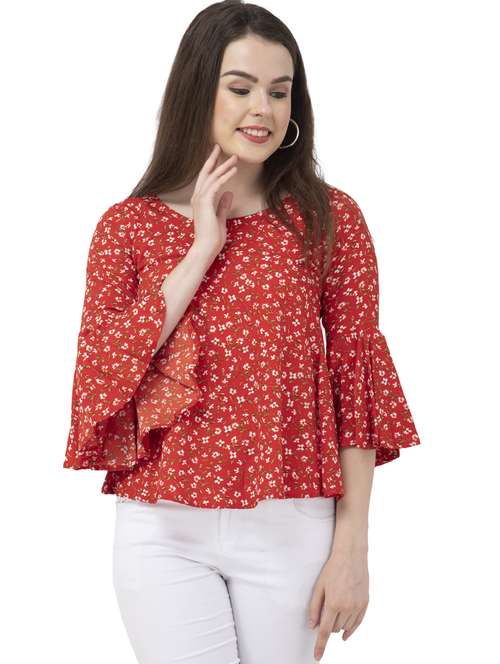 women's straight round neck top - 20056089 -  Standard Image - 0