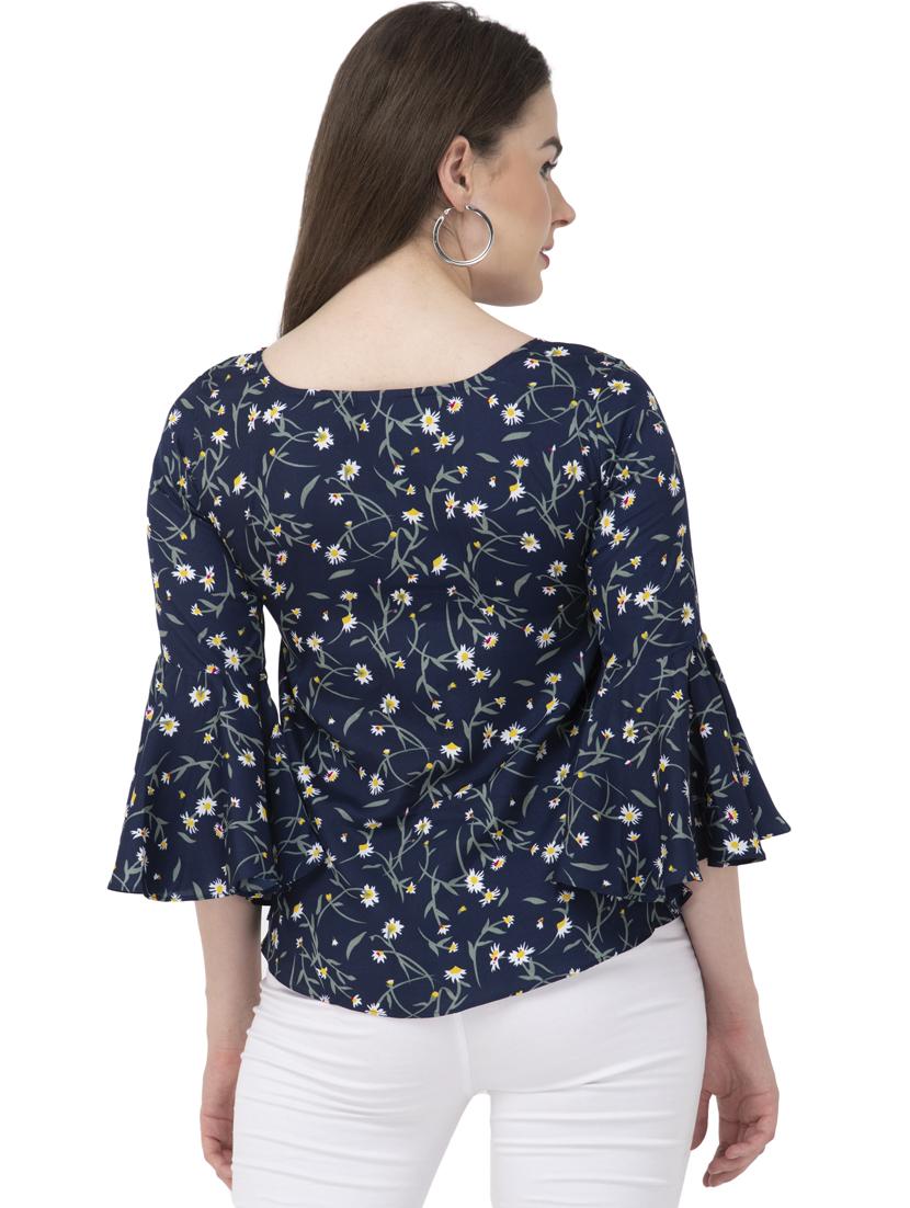 women's straight round neck top - 20056090 - Standard Image - 3