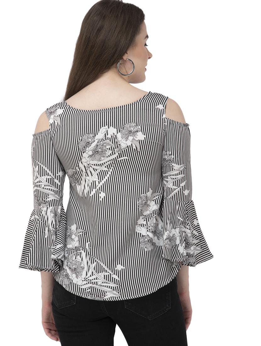 women's straight round neck top - 20056095 - Standard Image - 3