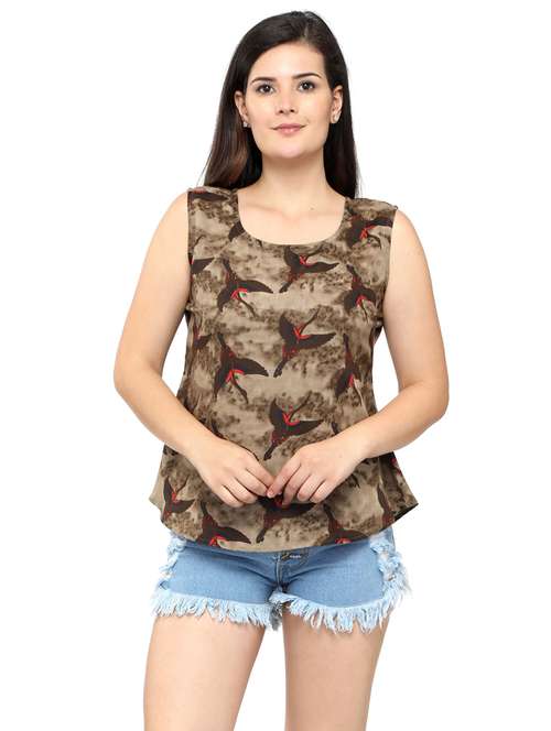 women's straight round neck top - 20056099 -  Standard Image - 0