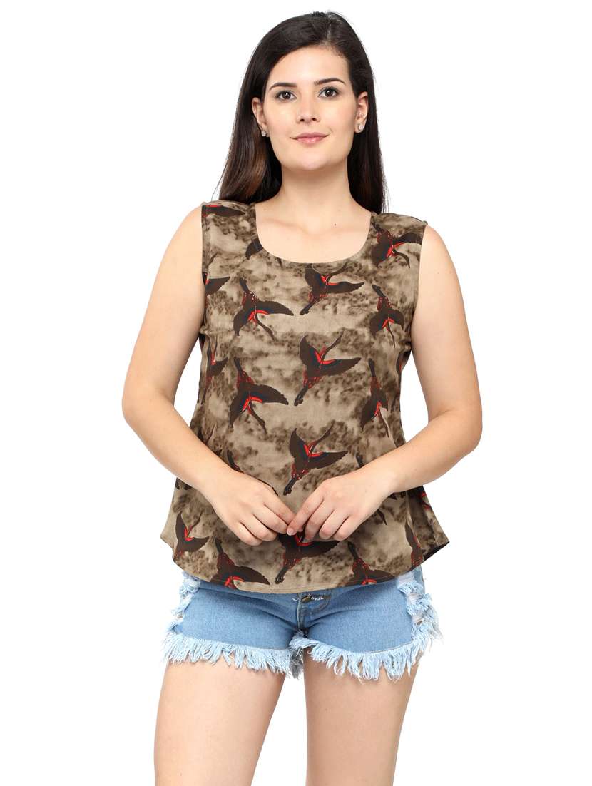 women's straight round neck top