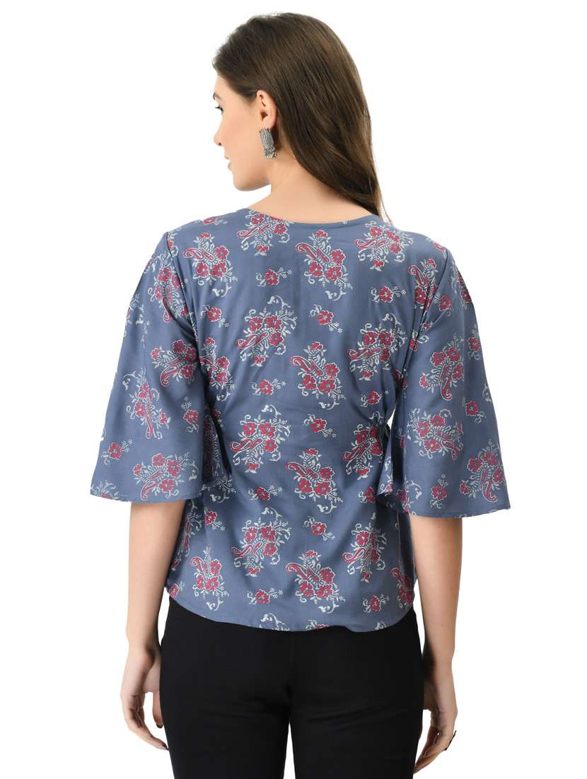 women's a line round neck top - 20056101 -  Standard Image - 3