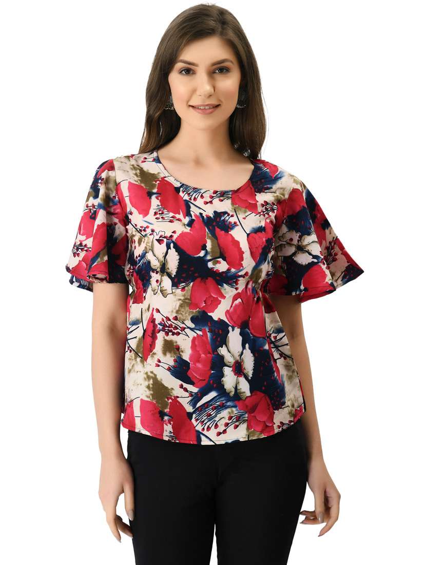 women's straight round neck top