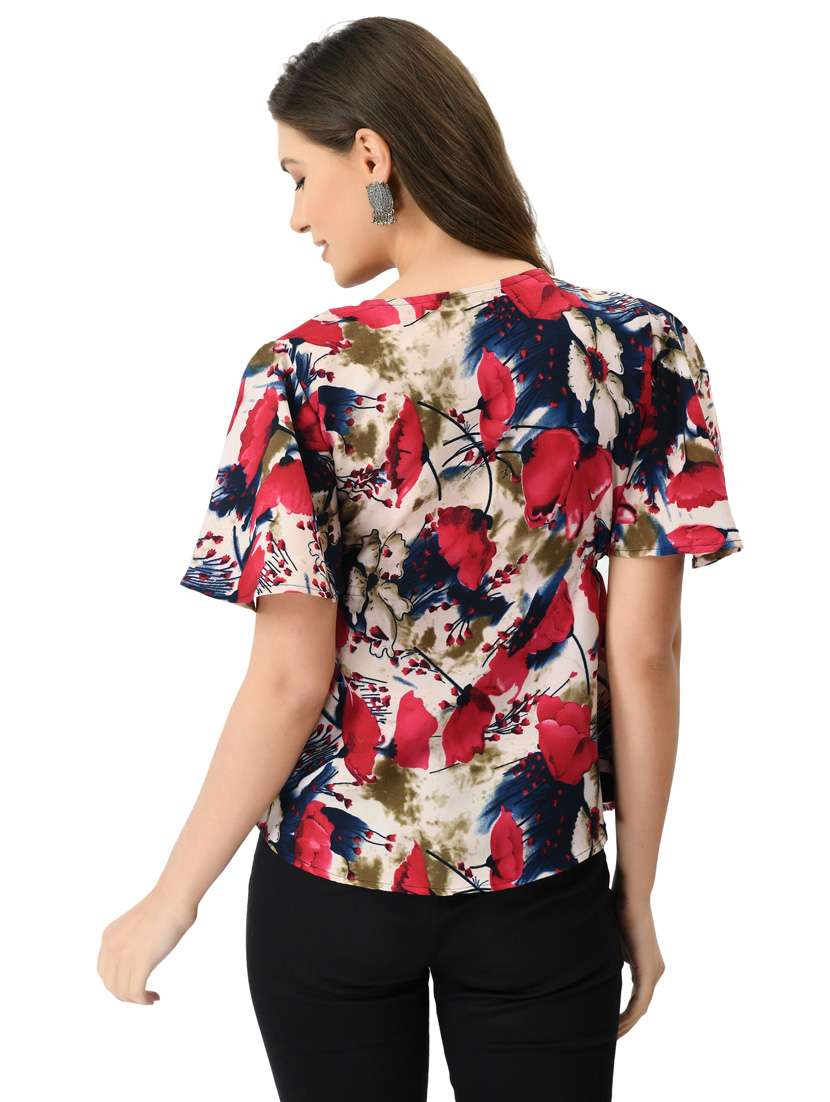 women's straight round neck top - 20056102 -  Standard Image - 3