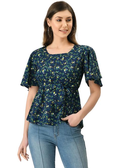 women's peplum round neck top - 20056103 -  Standard Image - 0
