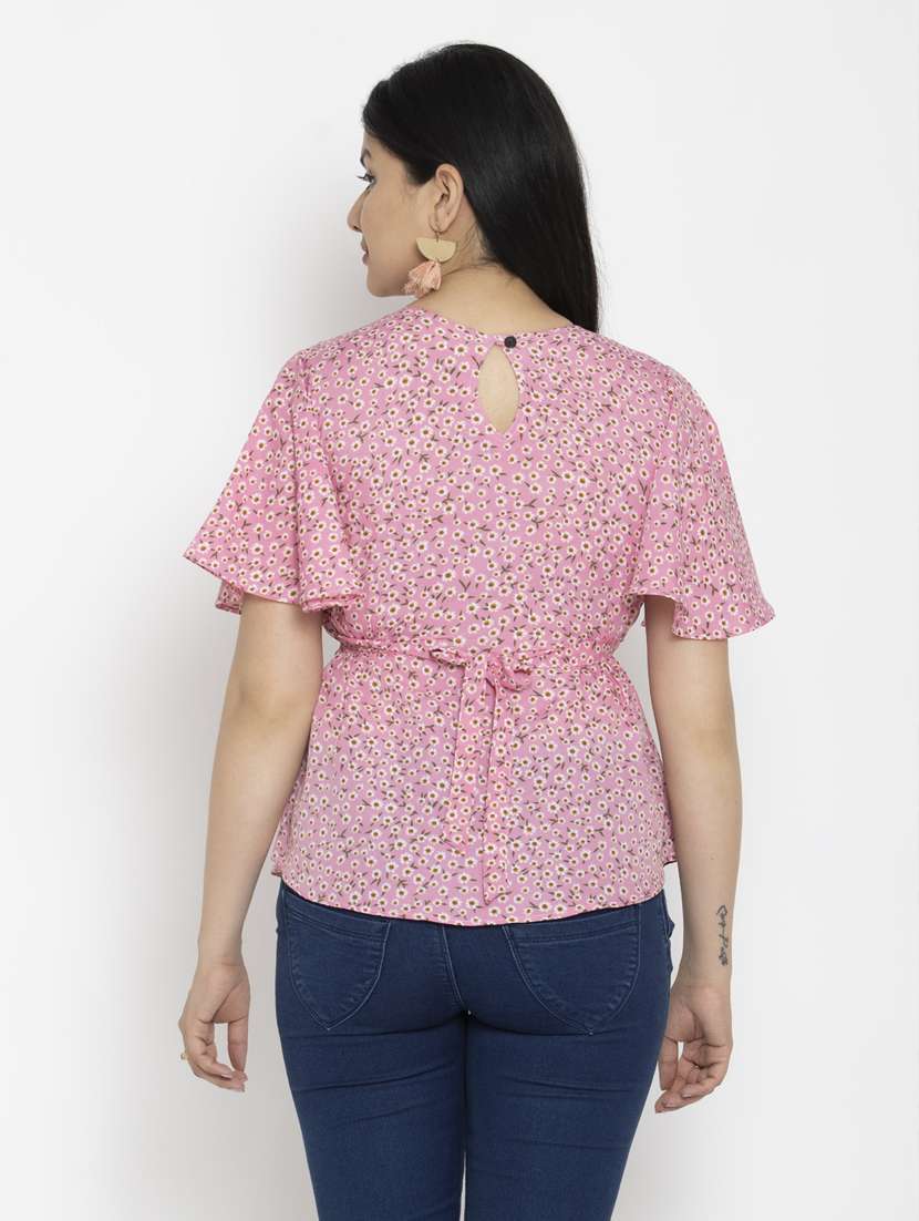 women's a line round neck top - 20056104 -  Standard Image - 3