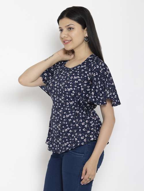 women's peplum round neck top - 20056105 -  Standard Image - 0