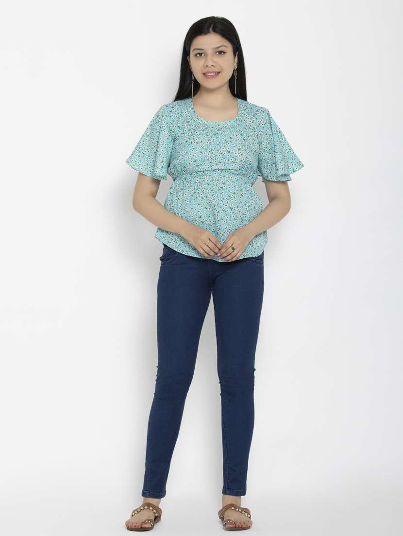 women's straight round neck top - 20056106 -  Standard Image - 3