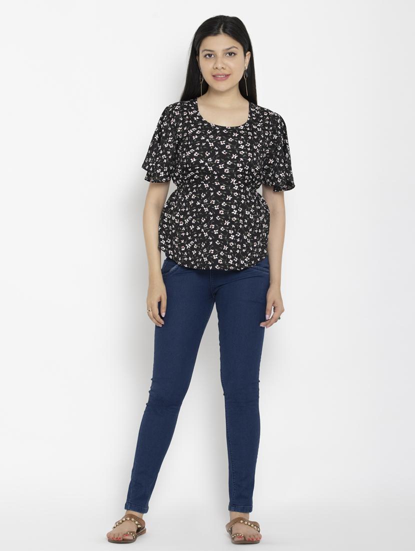 women's straight round neck top - 20056107 - Standard Image - 3