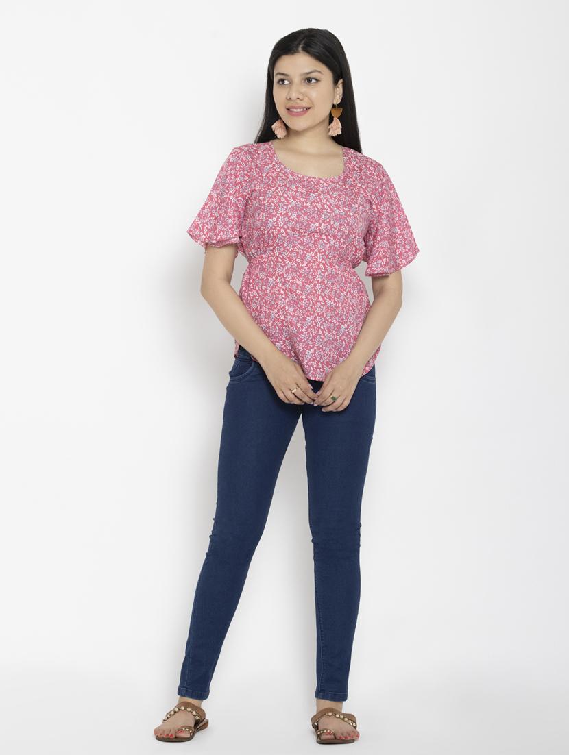 women's peplum round neck top - 20056108 - Standard Image - 3