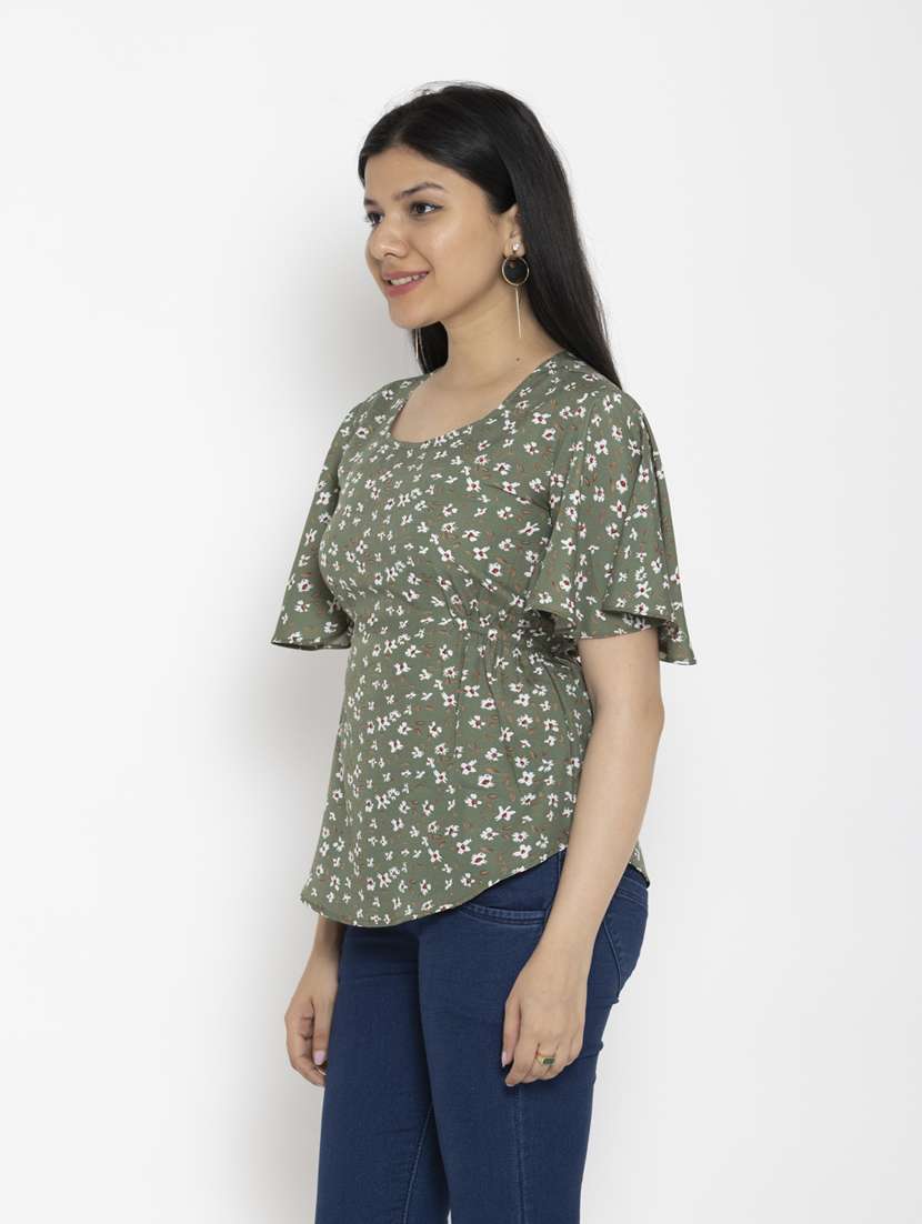 women's peplum round neck top