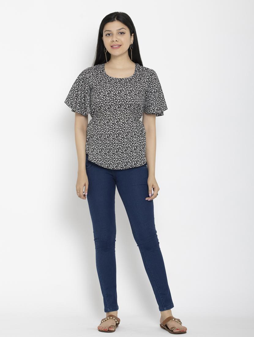 women's peplum round neck top - 20056110 - Standard Image - 3