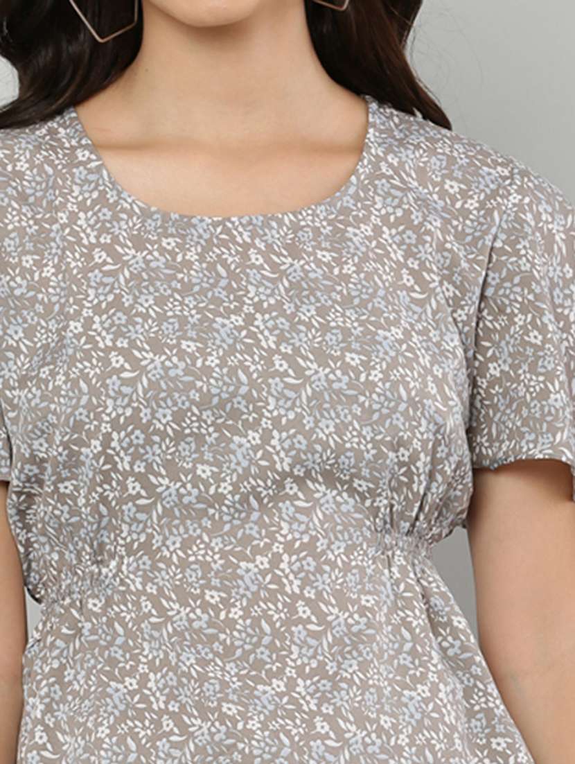 women's peplum round neck top - 20056111 -  Standard Image - 5