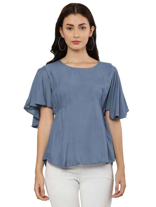 women's a line round neck top - 20056113 -  Standard Image - 0