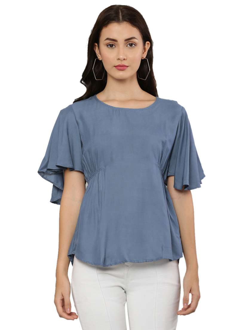 women's a line round neck top