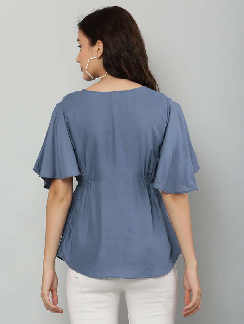 women's a line round neck top - 20056113 -  Standard Image - 3
