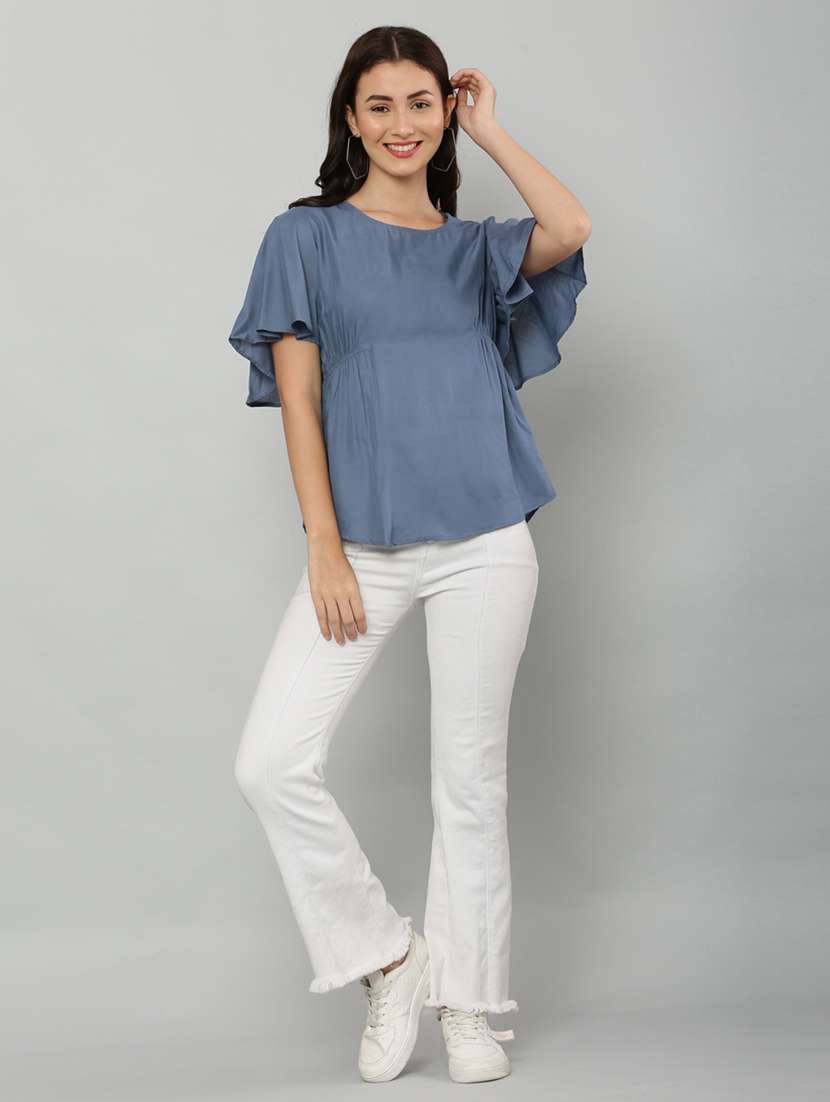 women's a line round neck top - 20056113 -  Standard Image - 5