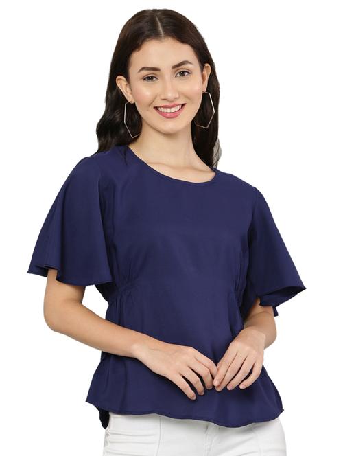 women's straight round neck top - 20056114 - Standard Image - 0