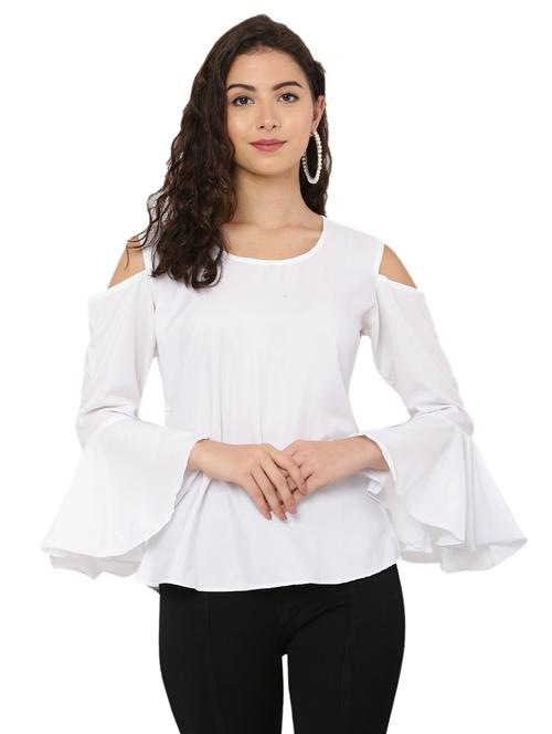 women's straight round neck top - 20056119 - Standard Image - 0