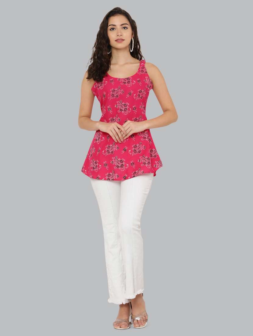 women's a line round neck top - 20056121 -  Standard Image - 5