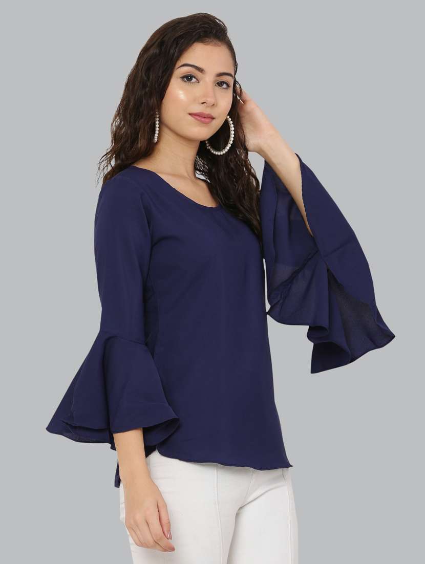 women's straight round neck top - 20056123 -  Standard Image - 3