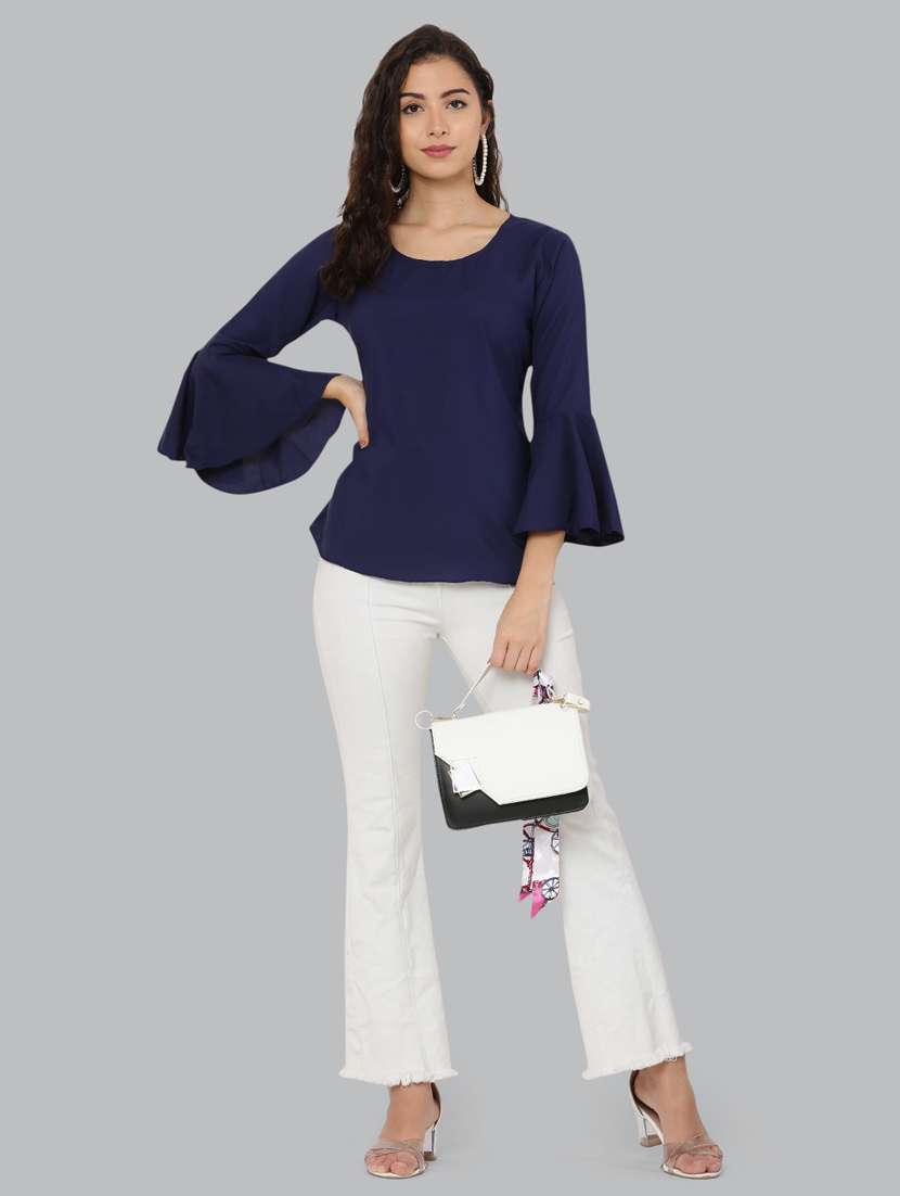 women's straight round neck top - 20056123 -  Standard Image - 5