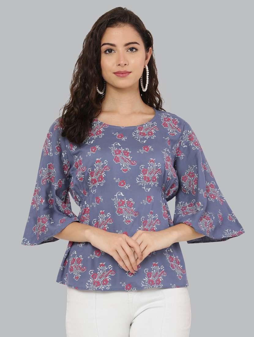 women's a line round neck top - 20056124 -  Standard Image - 3