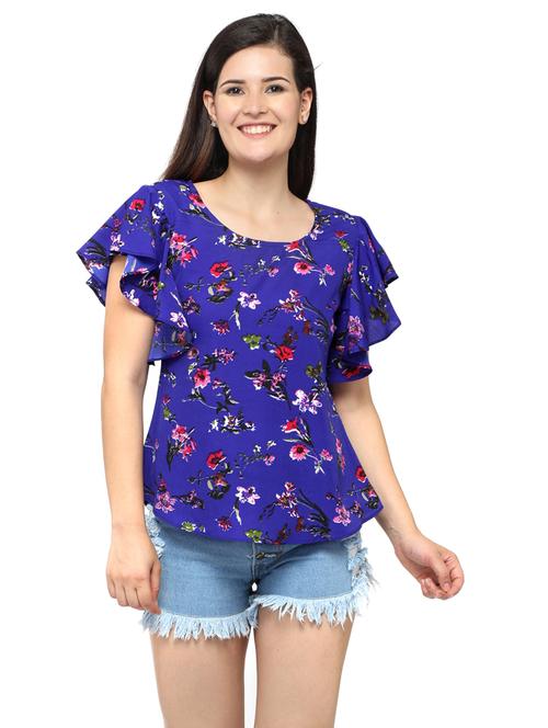 women's straight round neck top - 20056125 - Standard Image - 0