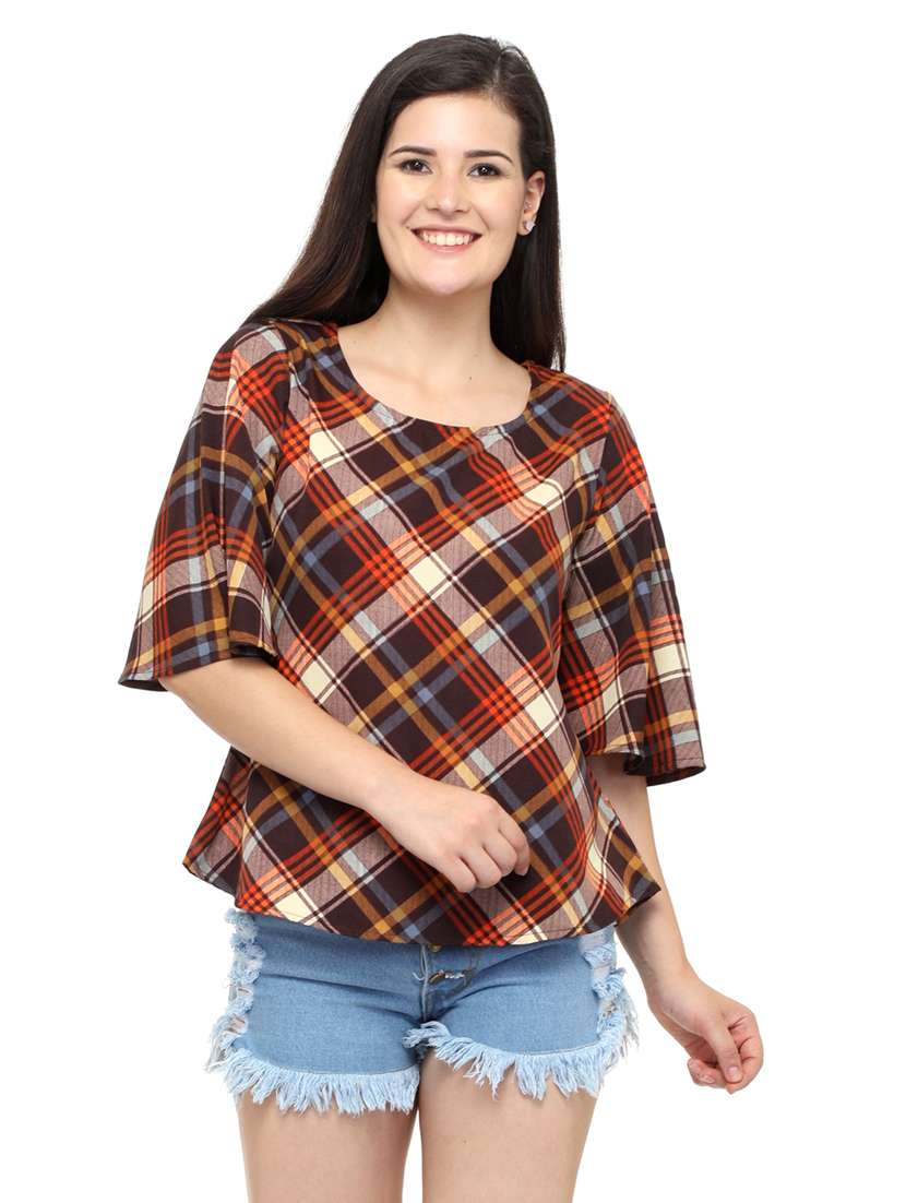 women's straight round neck top