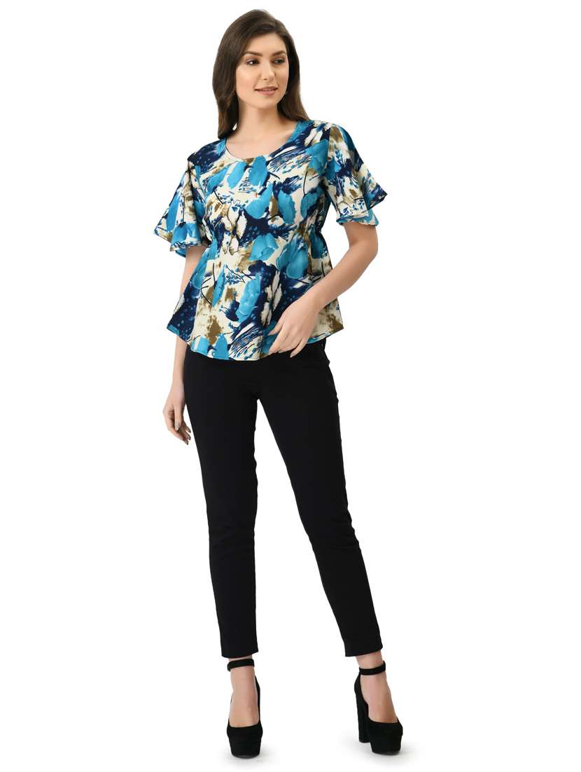 women's a line round neck top - 20056132 -  Standard Image - 5