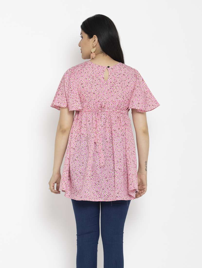 women's straight round neck top - 20056139 -  Standard Image - 3