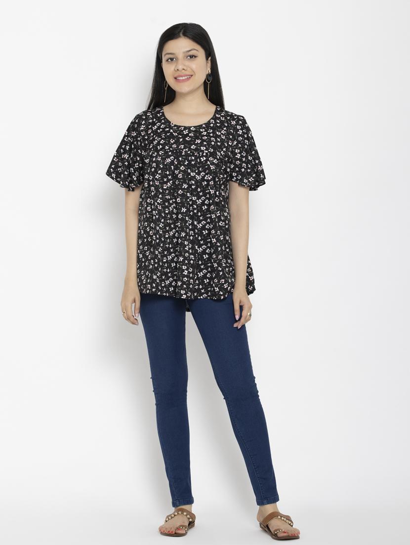 women's peplum round neck top - 20056140 - Standard Image - 3
