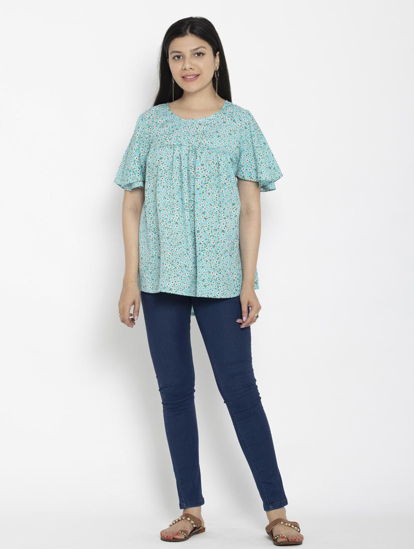 women's straight round neck top - 20056141 - Standard Image - 3