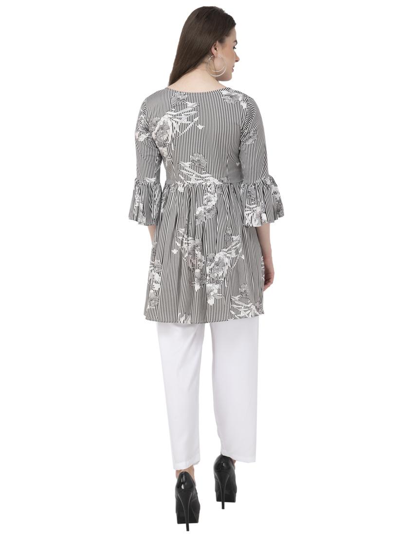 women's peplum round neck top - 20056146 - Standard Image - 3