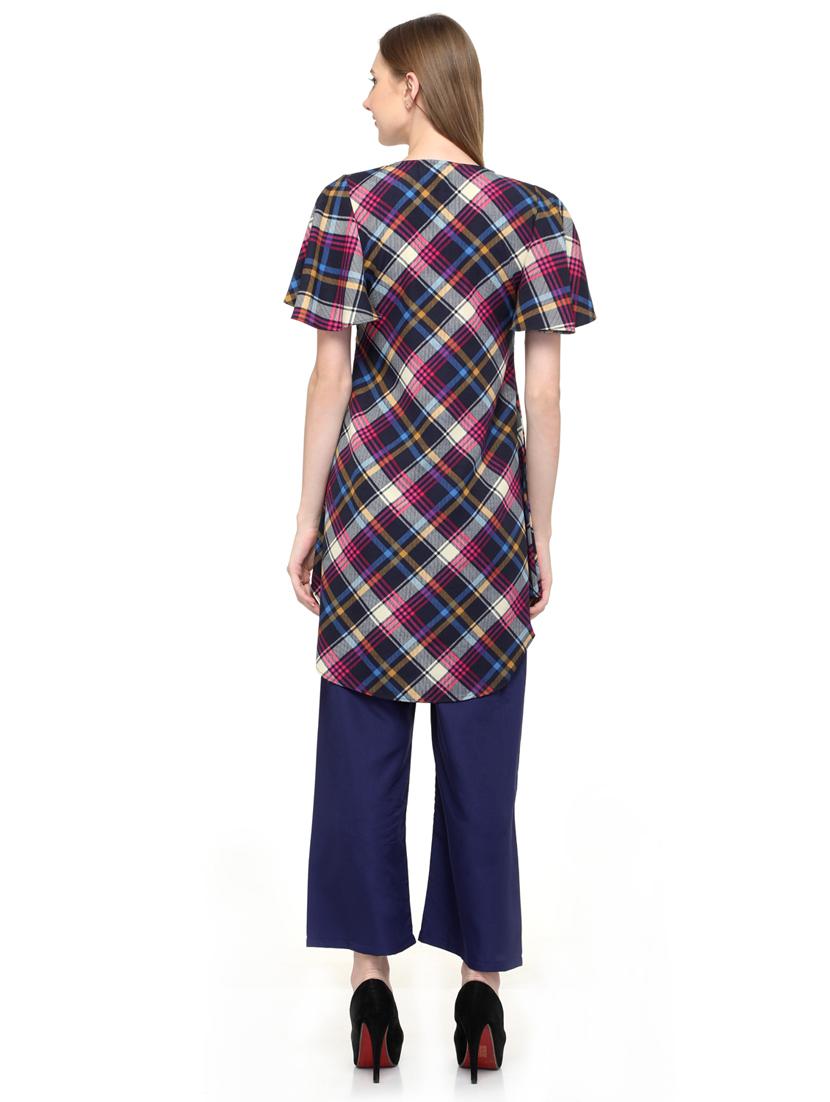 women's high-low round neck top - 20056147 - Standard Image - 3