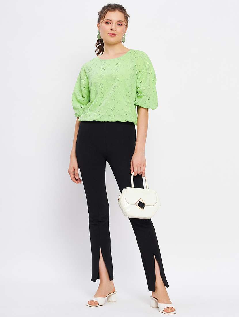 women's straight round neck top - 20056163 -  Standard Image - 3