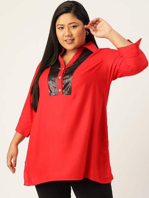 women's straight v neck top - 20056265 -  Standard Image - 0