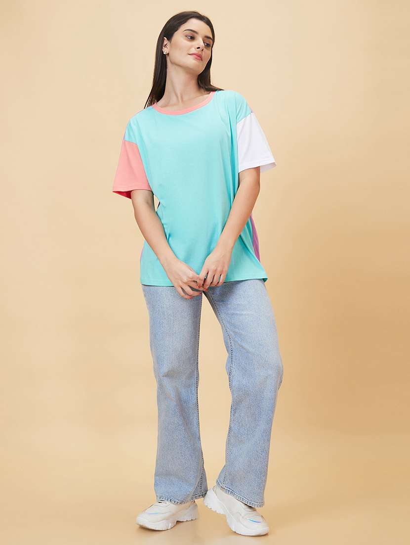 women multi coloured cotton regular t-shirt - 20056406 -  Standard Image - 3