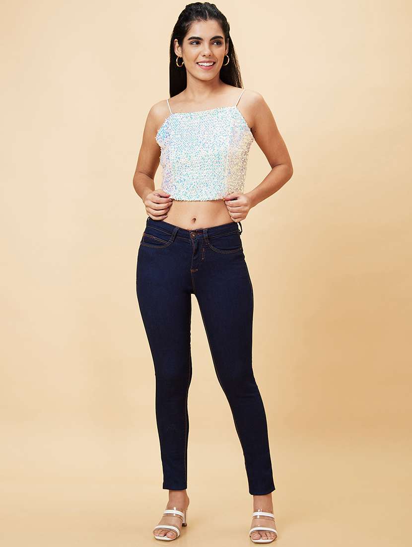 women's crop shoulder strap top - 20056414 -  Standard Image - 3