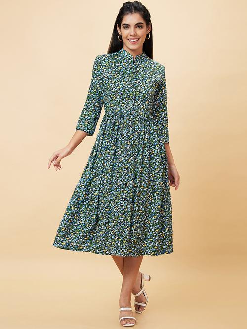 women's fit & flare floral dress - 20056445 - Standard Image - 0