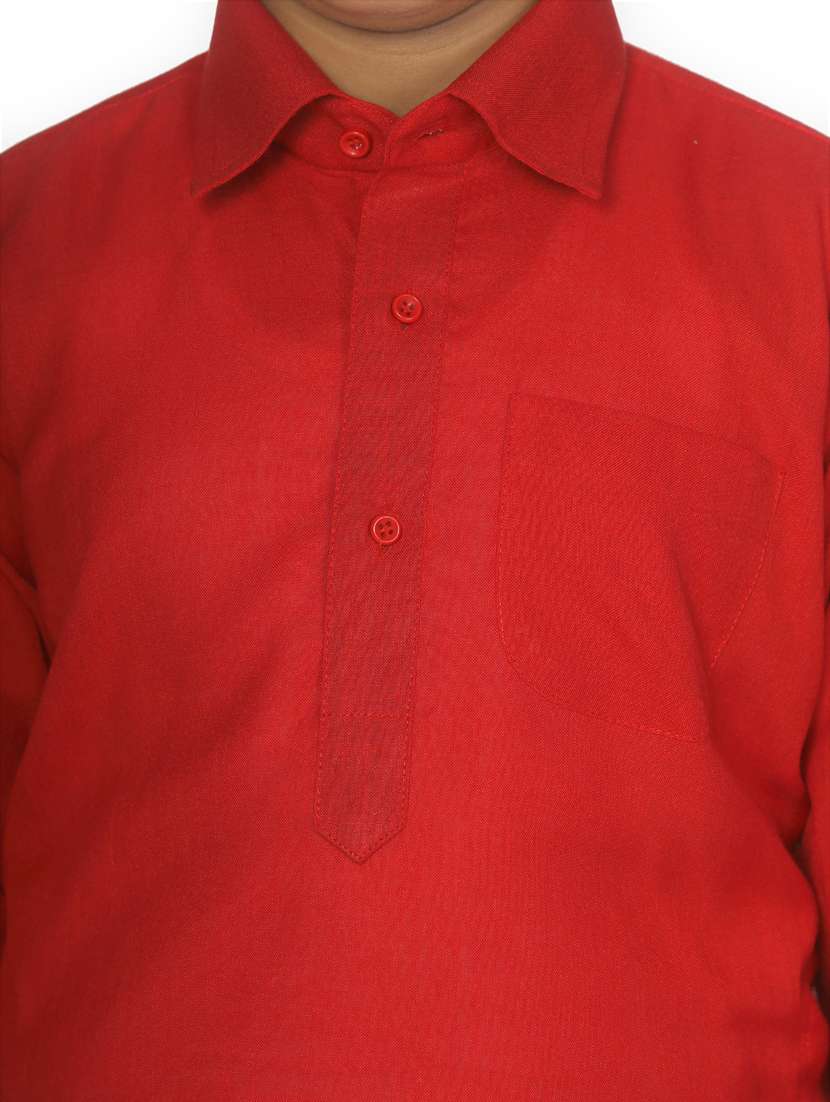 boys solid kurta pajama set - 20057435 -  Standard Image - 3